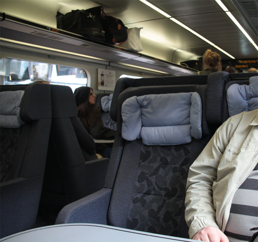 Интерьер поезда Копенгаген Гамбург