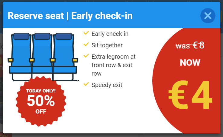 Выбор хорошего места при покупке билета Ryanair