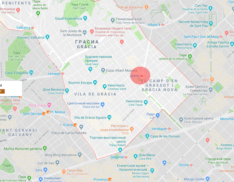 Карта района Грасиа