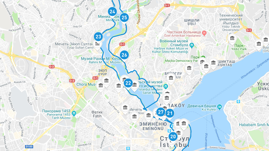 Синий маршрут автобуса